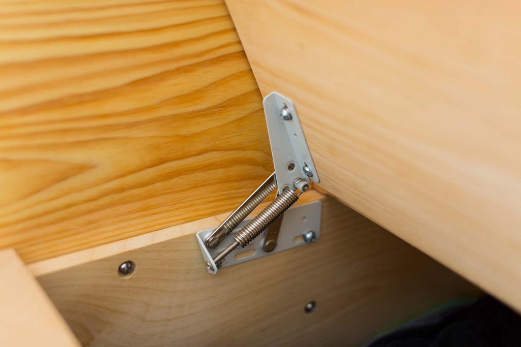 Donald Judd inspired daybed hinge